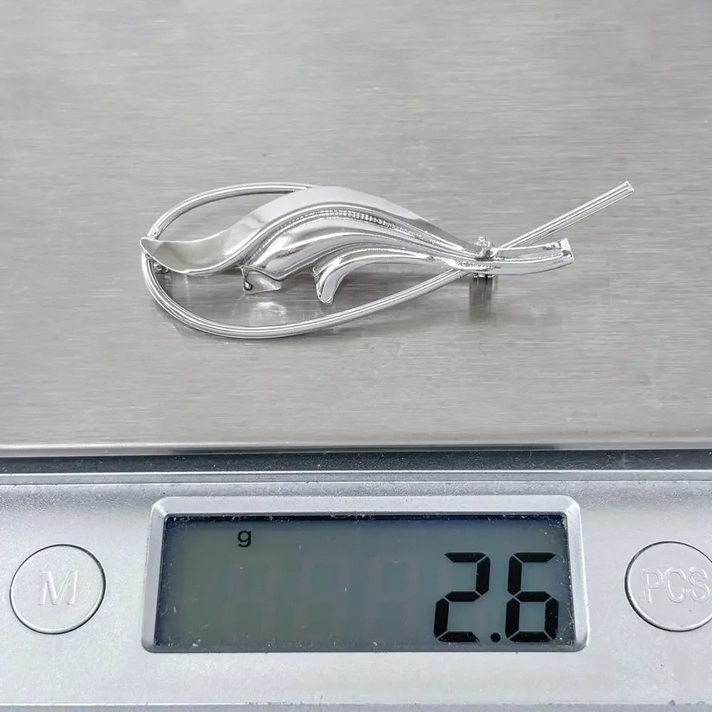 Vintage Sterling Silver 925 Art Nouveau Brooch